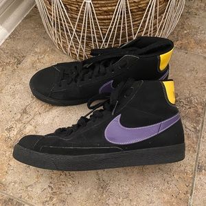 Nike Blazer Black Purpler Yellow Lakers High Top Sneakers Men's 11